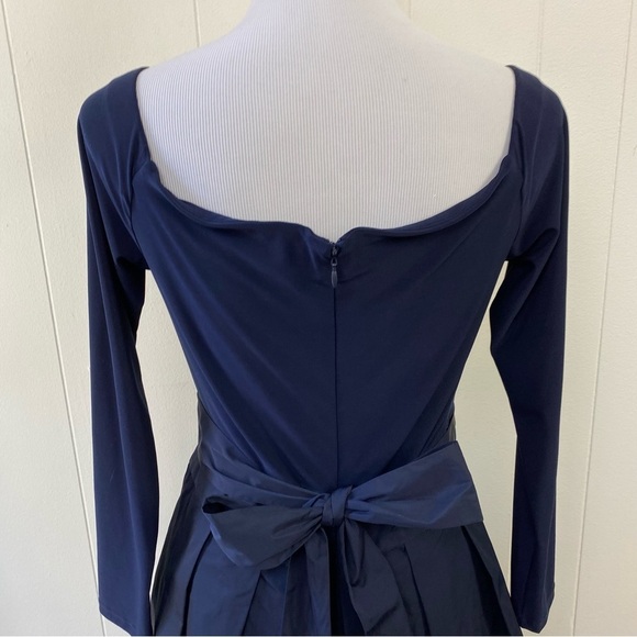 Lauren Ralph Lauren Dress Size 12 Women's Navy Evening Fit Flare Silhouette - Picture 7 of 16